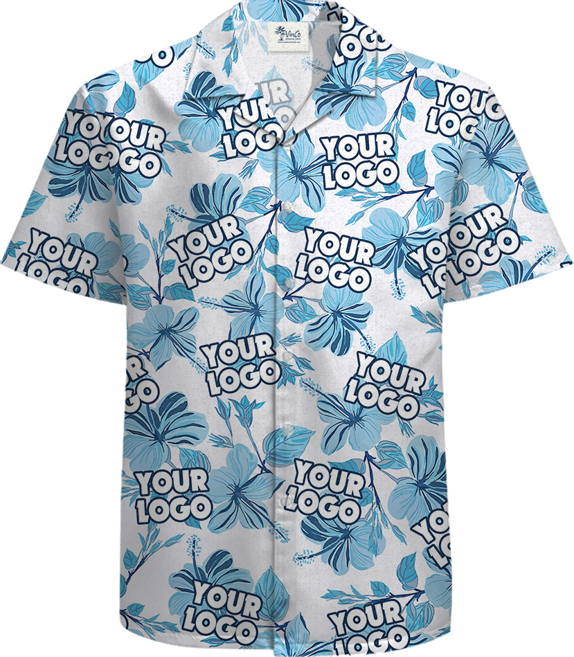 Custom Logo 100% Cotton Hawaiian Men Shirt - variant image 1