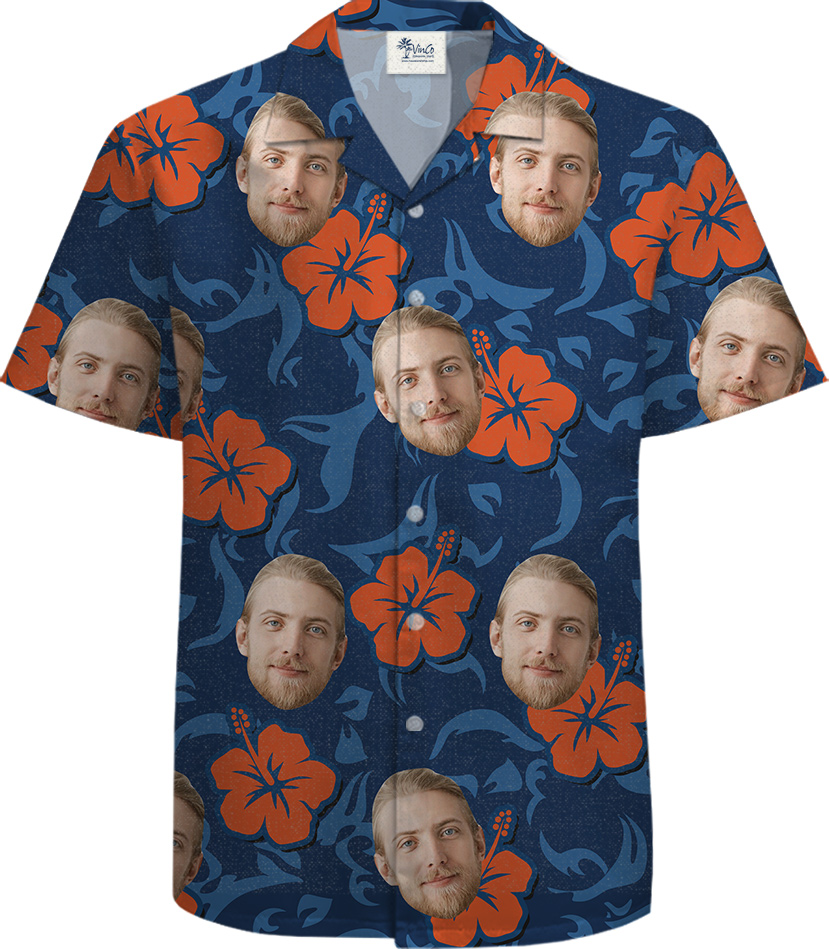 Custom Face 100 Percent Cotton Tropical Shirt for Men - variant image 1