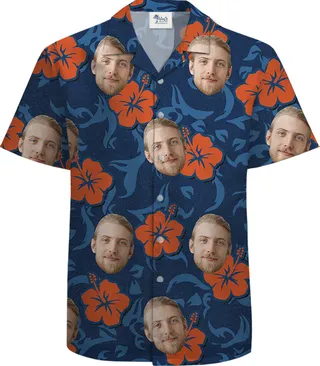 Custom Face 100 Percent Cotton Tropical Shirt for Men