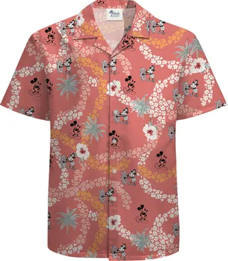 Pink Mickey 1928 Edition 100% Cotton Button Up Shirt for Men