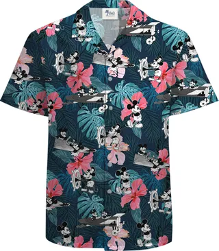 Mickey 1928 Steamboat 100% Cotton Hawaiian Men Shirt