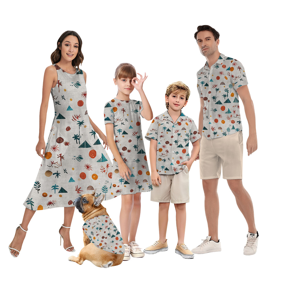Minimalism Matching Outfits for Family and Pet - variant image 1