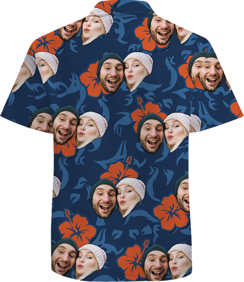 Custom Couple Face 100 Percent Cotton Tropical Shirt