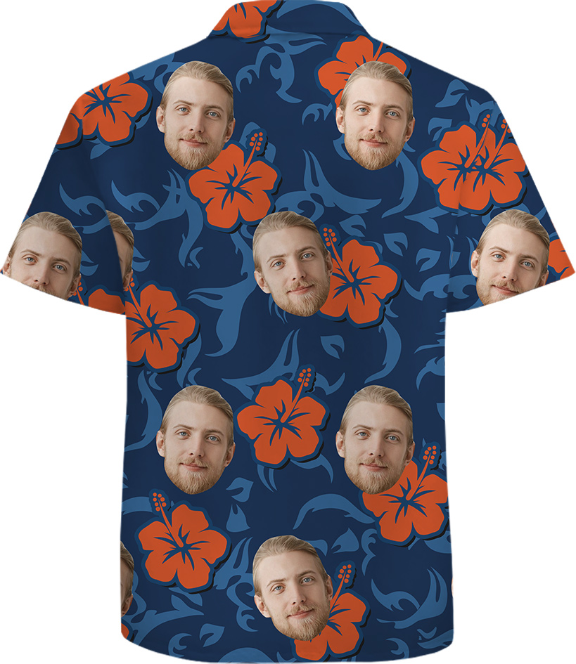 Custom Face 100 Percent Cotton Tropical Shirt for Men