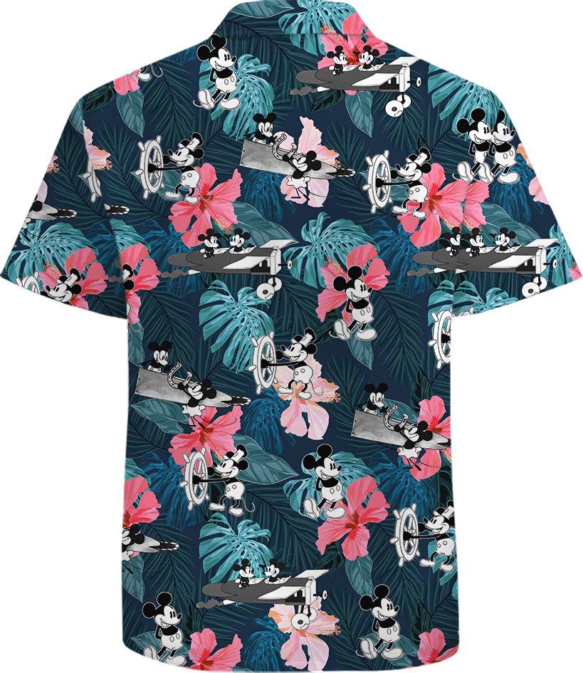 Mickey 1928 Steamboat 100% Cotton Hawaiian Men Shirt