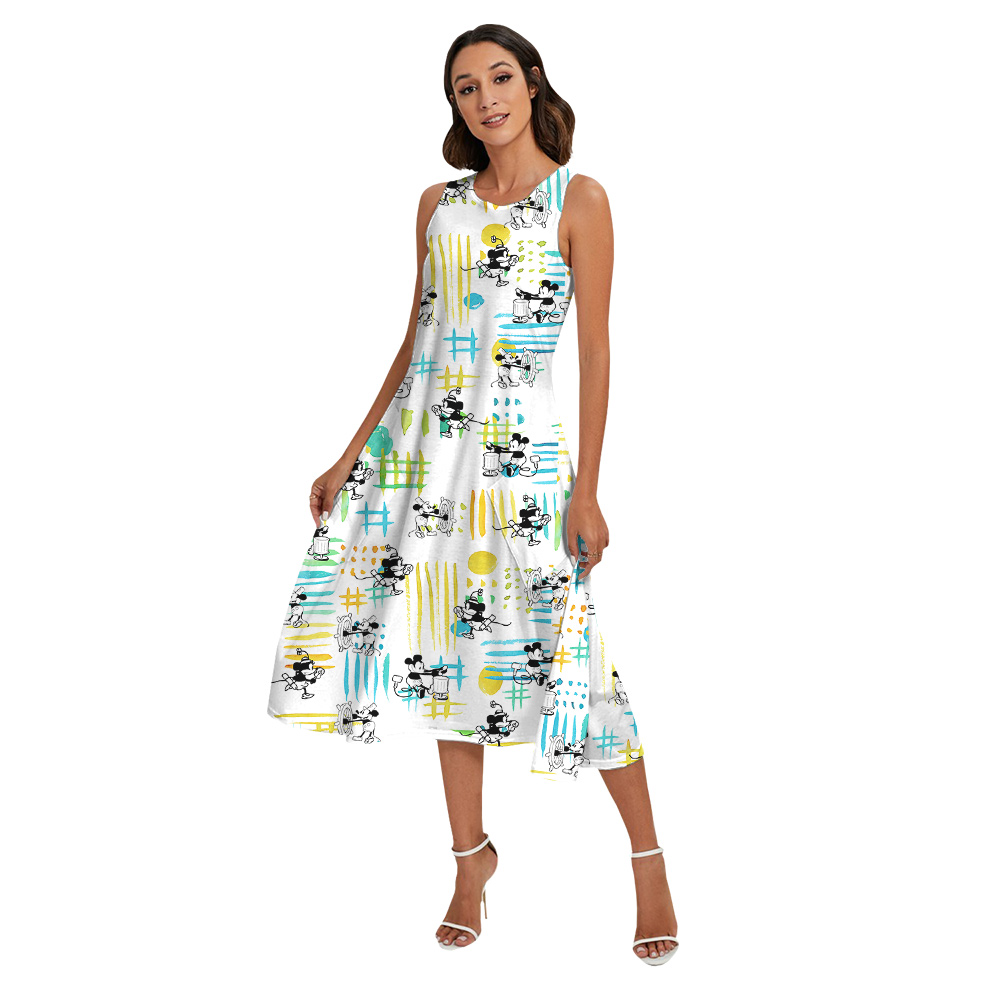 Cute Mickey Mouse Steamboat Willie Matching Family Hawaiian Outfits