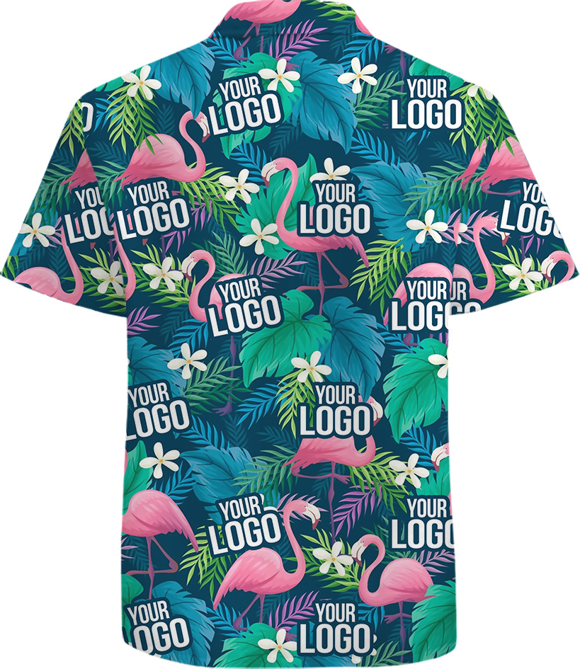 Custom Logo Flamingo 100% Cotton Tropical Shirt