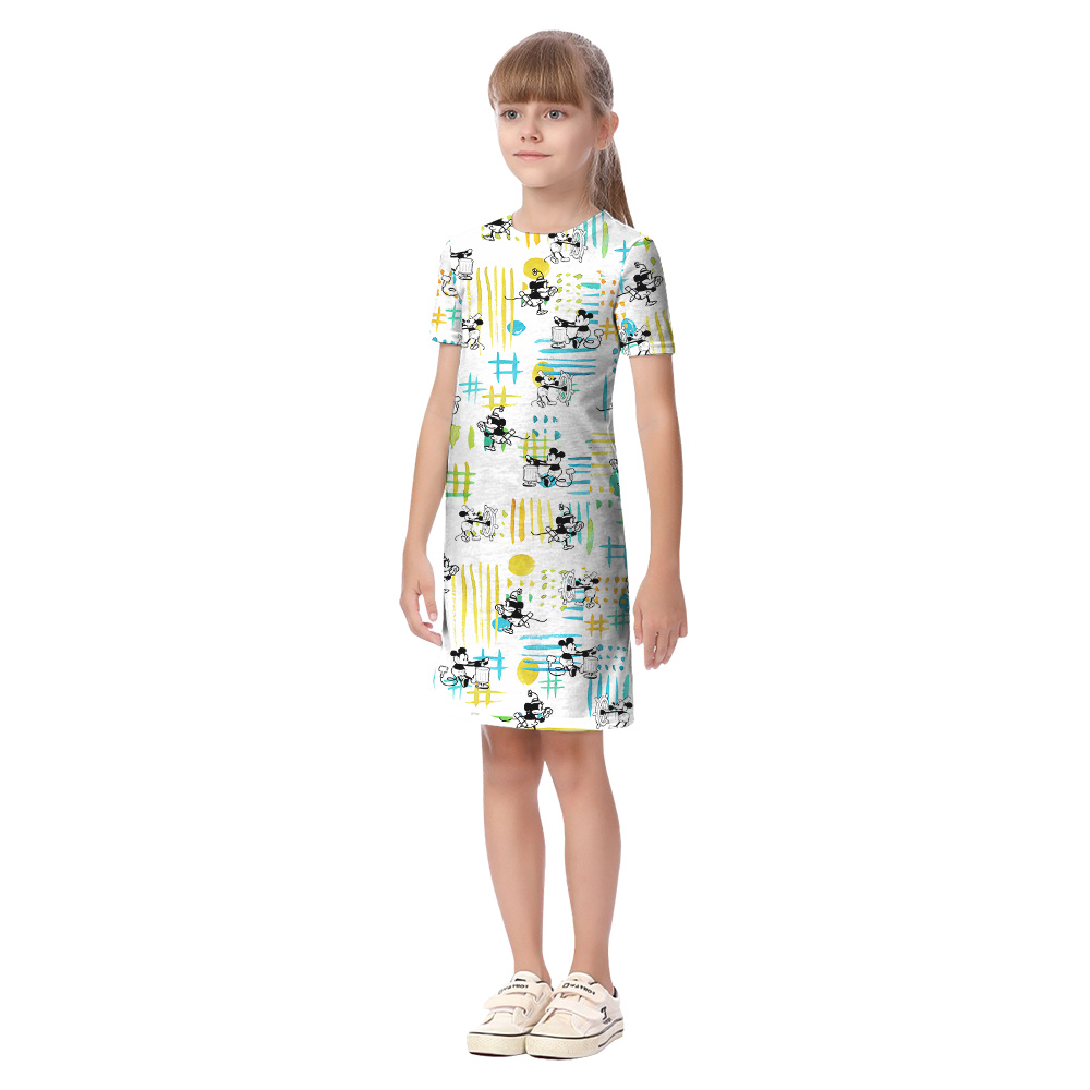 Cute Mickey Mouse Steamboat Willie Matching Family Hawaiian Outfits