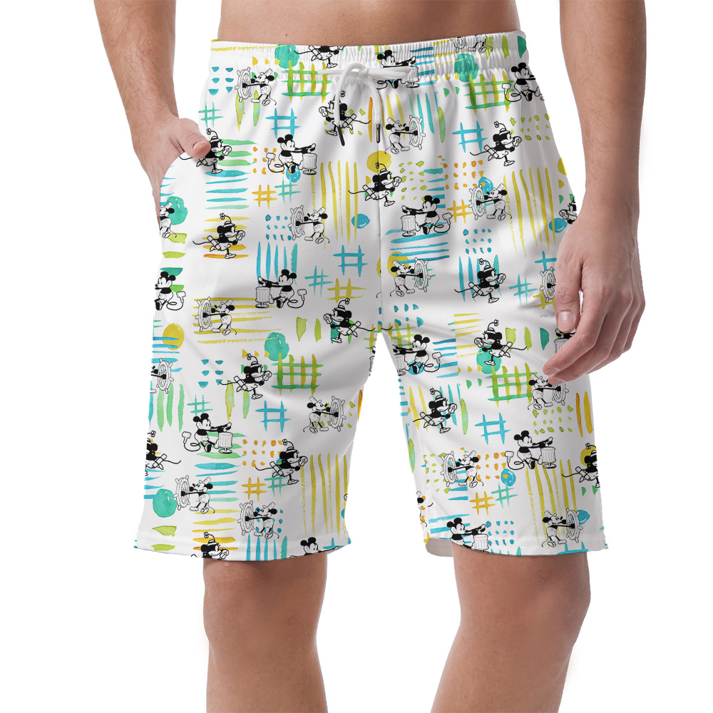 Cute Mickey Mouse Steamboat Willie 1928 Summer Beach Shorts For Men - variant image 1