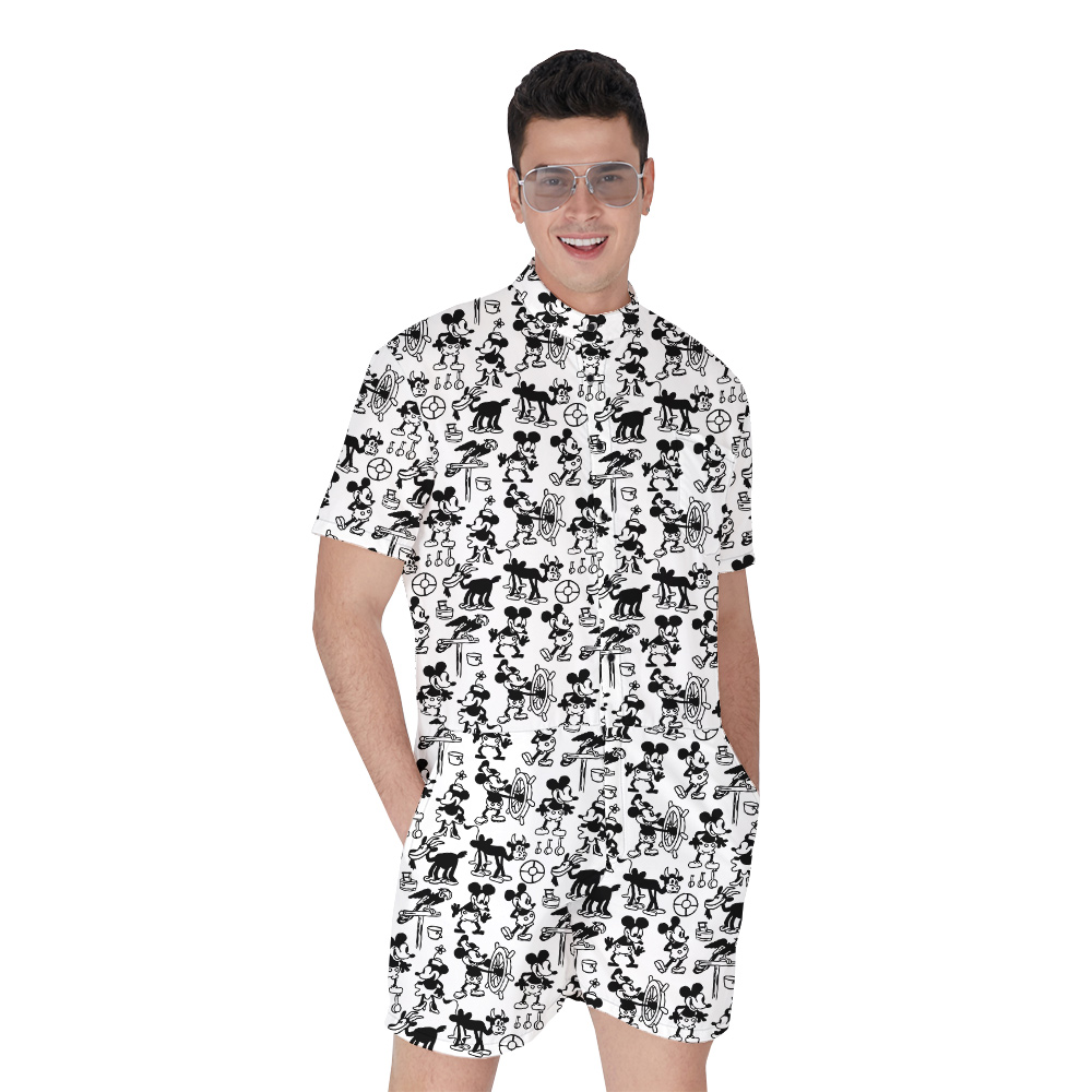 Steamboat Willie Movie Mickey Mouse Men's Hawaiian Romper - variant image 1