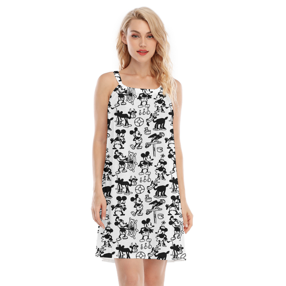 Cute Mickey Steamboat Willie Movie Vintage Aloha Cami Dress - variant image 1