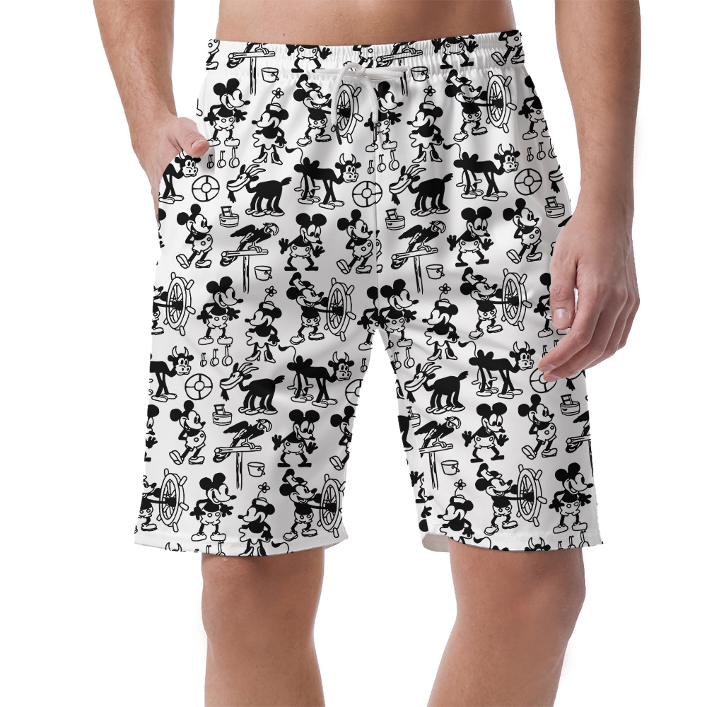 Steamboat Willie Movie Mickey Vintage Men's Hawaiian Beach Shorts - variant image 1