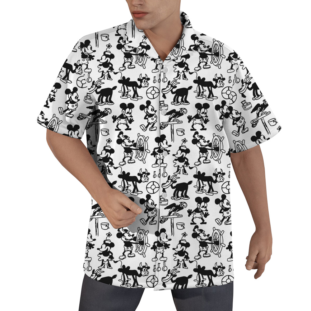 Vintage Steamboat Willie Movie 1928 Mickey Hawaiian Shirt - variant image 1