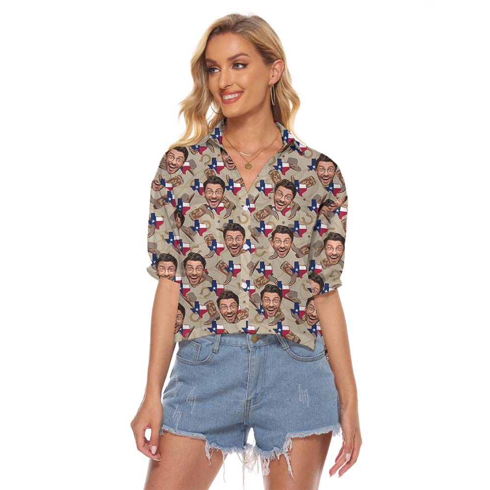 Custom Western Women's Crop Top With Face - variant image 1