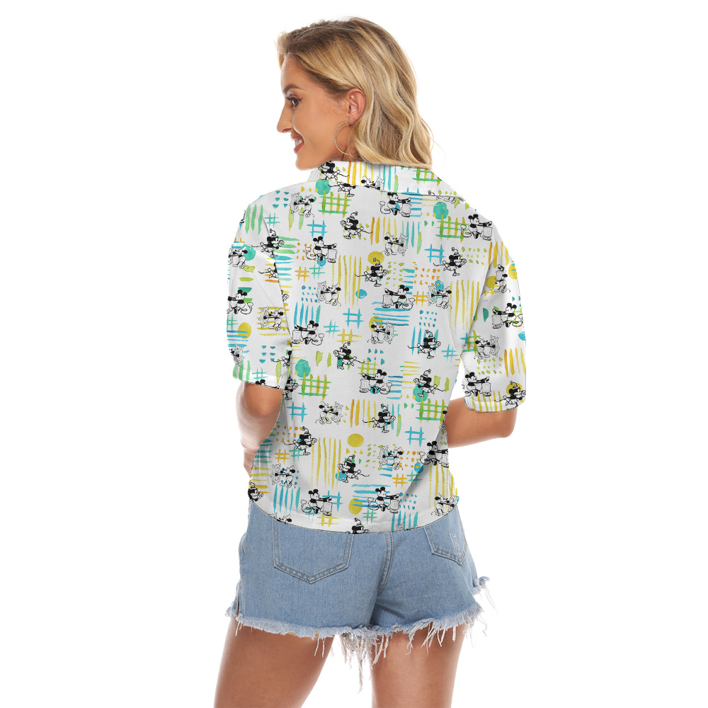 Cute Mickey Steamboat Willie 1928 Hawaiian Crop Top Shirt