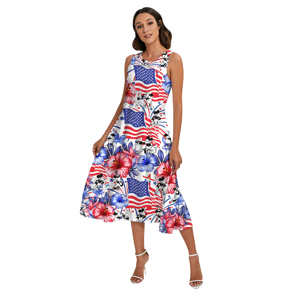 Steamboat Willie Mickey American Flag Patriotic Family Matching Hawaiian Outfits
