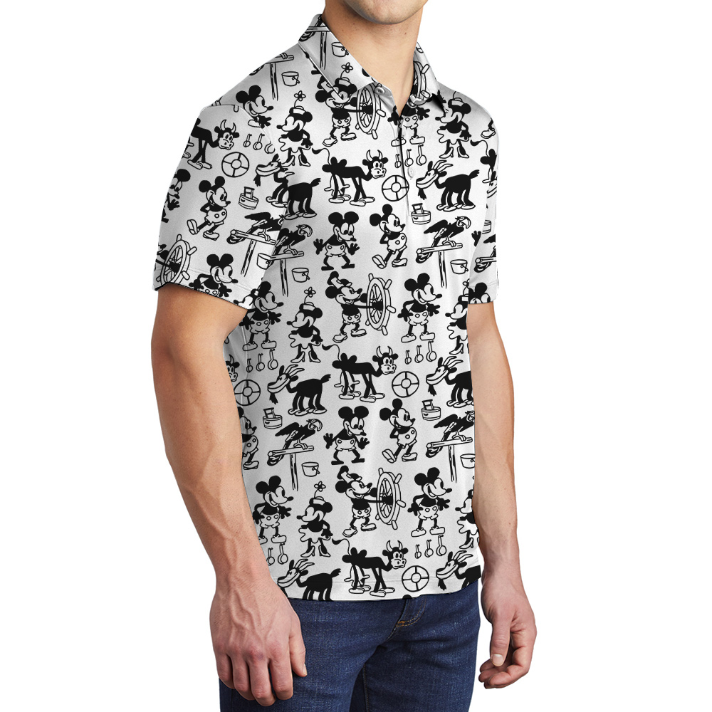 Steamboat Willie Movie 1928 Mickey Men's Polo Shirt