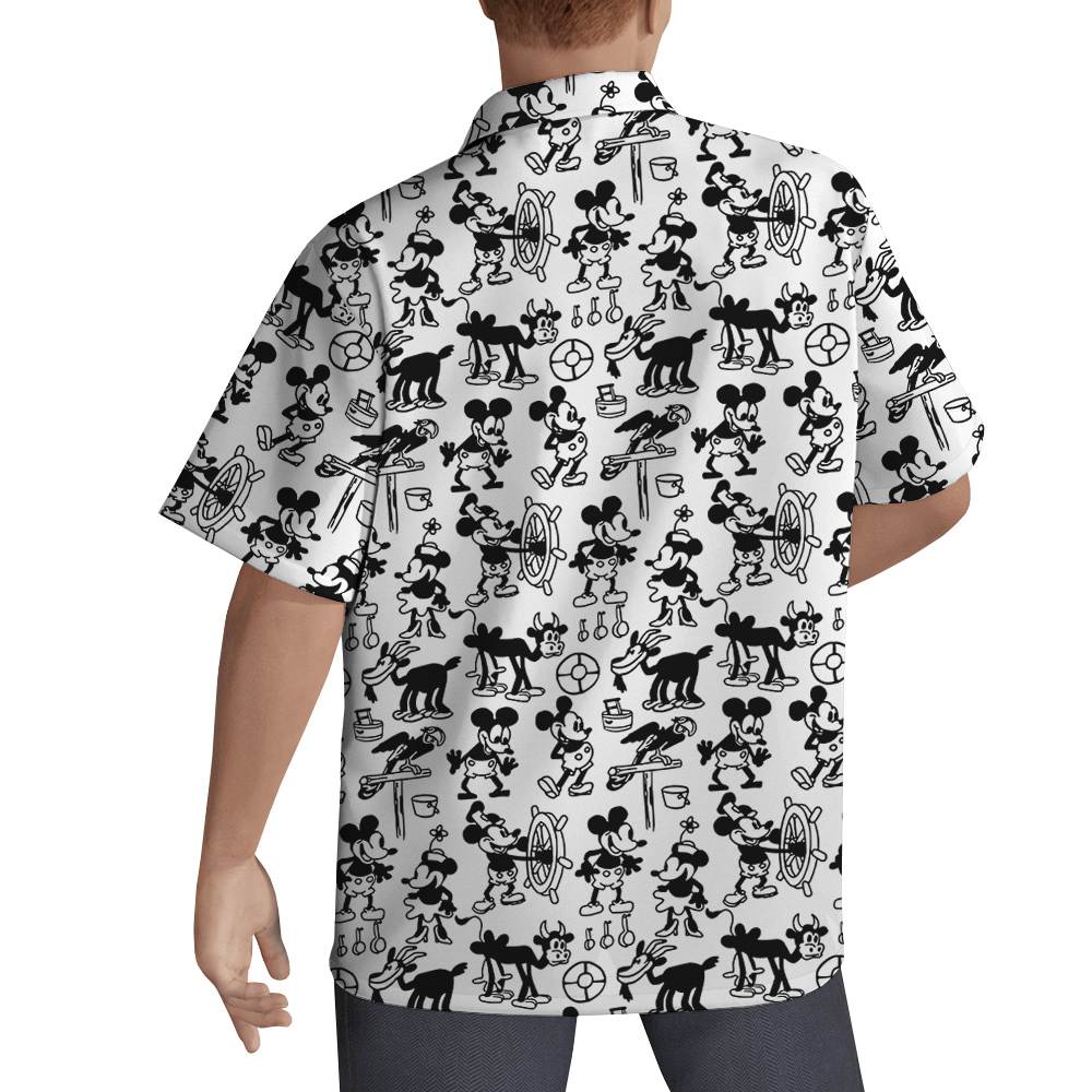 Vintage Steamboat Willie Movie 1928 Mickey Hawaiian Shirt
