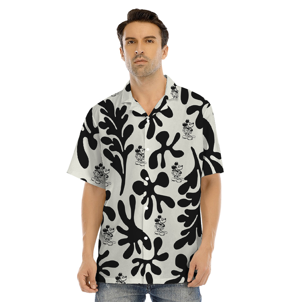 Matching Family Hawaiian Outfits with Black and White Mickey 1928 Pattern
