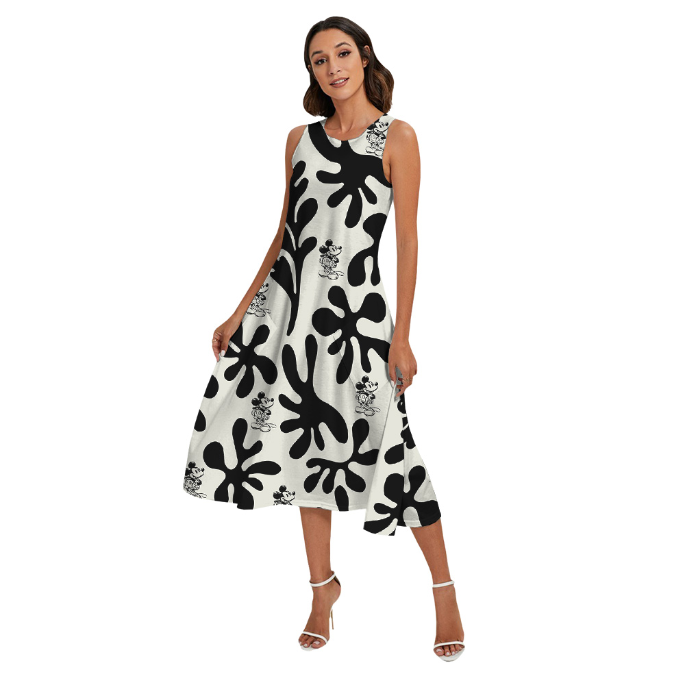 Matching Family Hawaiian Outfits with Black and White Mickey 1928 Pattern