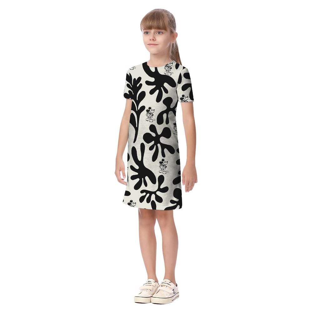 Matching Family Hawaiian Outfits with Black and White Mickey 1928 Pattern