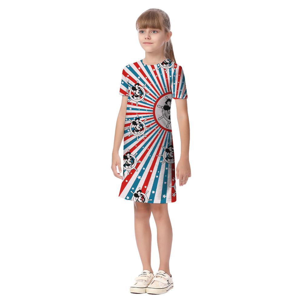 Mickey Steamboat Willie 4th of July Family Hawaiian Outfits