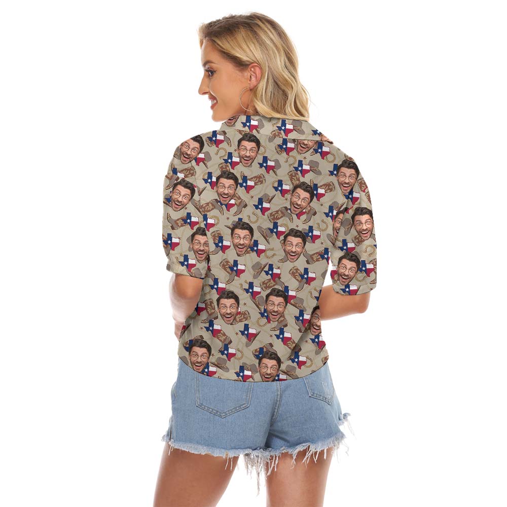Custom Western Women's Crop Top With Face
