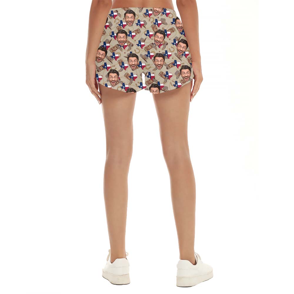 Custom Face Western Texas Women Summer Shorts
