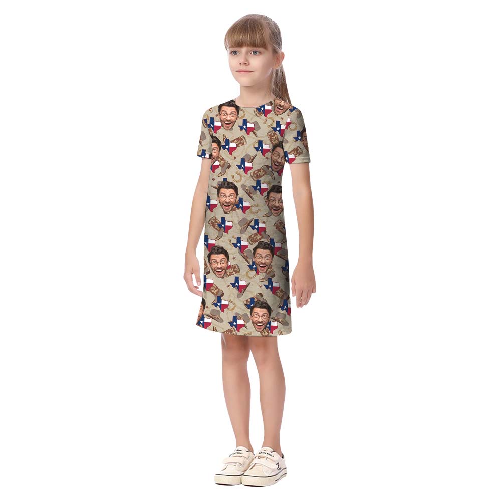 Custom Face Texas Matching Western Family Shirt And Dress