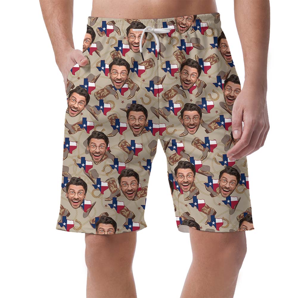 Custom Face Western Casual Shorts For Men - variant image 1