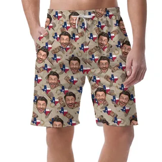 Custom Face Western Casual Shorts For Men