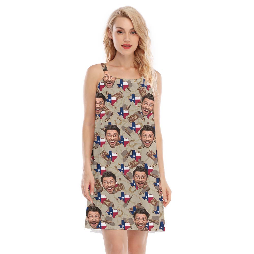 Western Texas Women's Cami Dress With Face - variant image 1