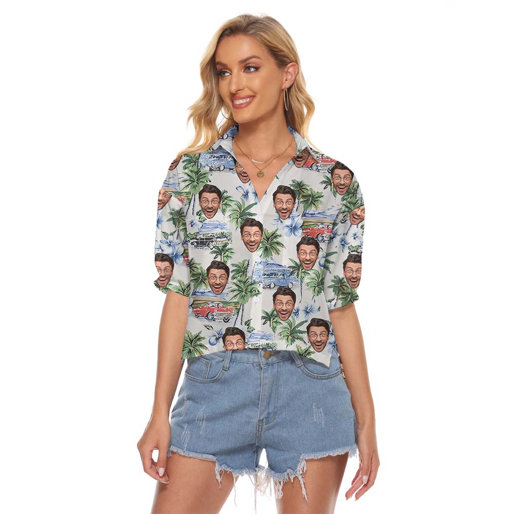 Custom Photo Women's Crop Top With Beach Theme - variant image 1