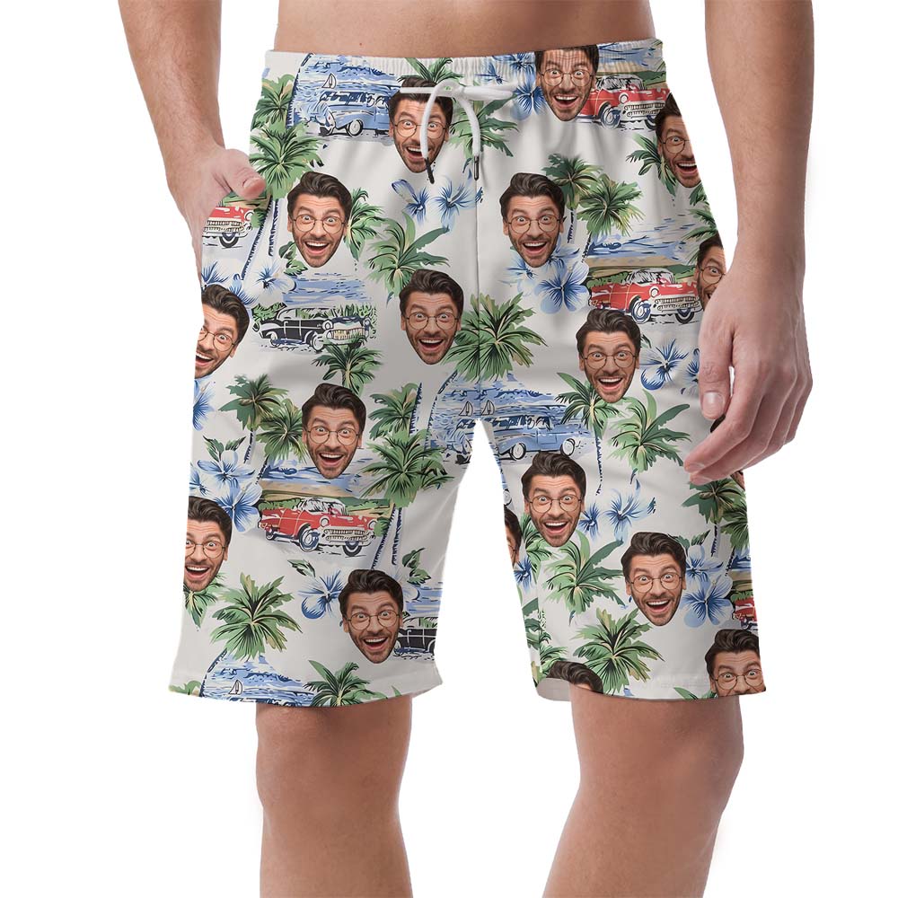 Custom Multiple Face Vintage Board Shorts For Men - variant image 1