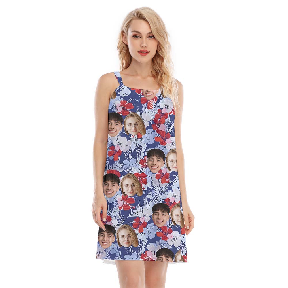 Custom Face Women's Cami Dress With Floral Print - variant image 1