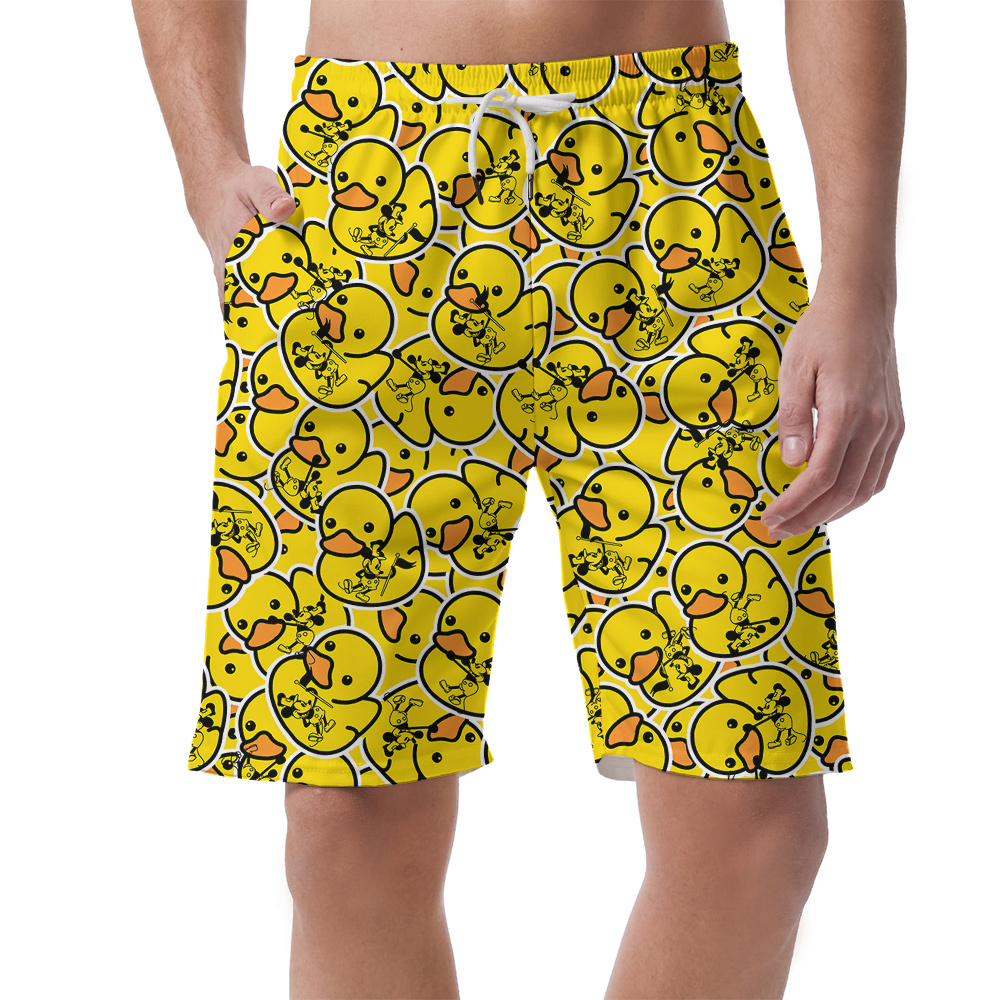 Mickey Mouse 1928 with Yellow Rubber Duck Hawaiian Men Short - variant image 1