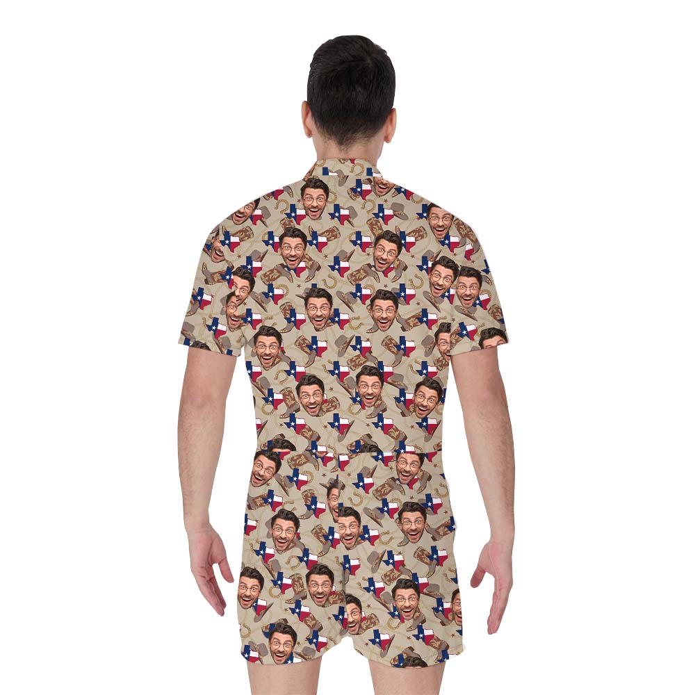 Custom Face Texas Cowboy Romper For Male