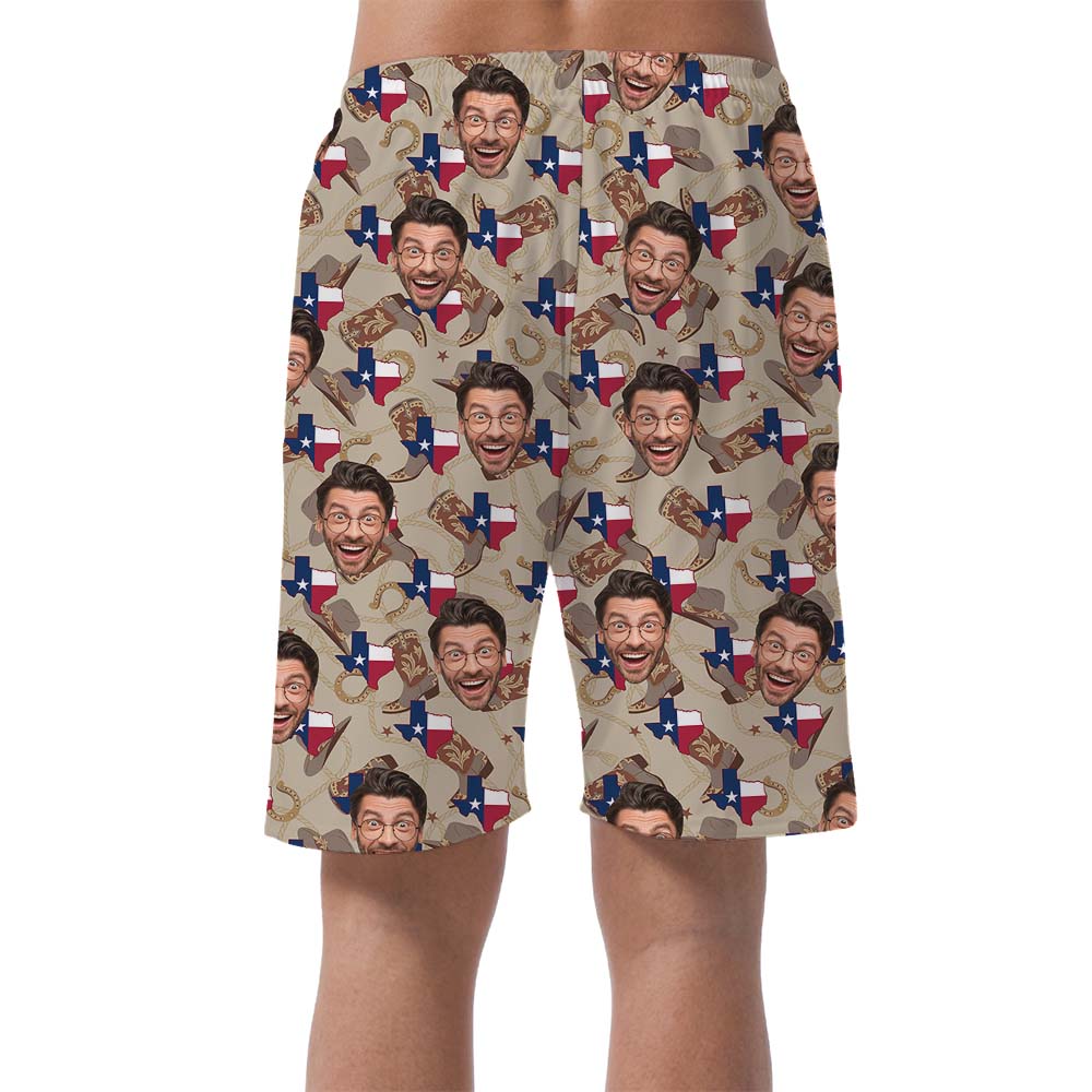 Custom Face Western Casual Shorts For Men