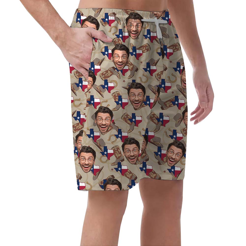 Custom Face Western Casual Shorts For Men