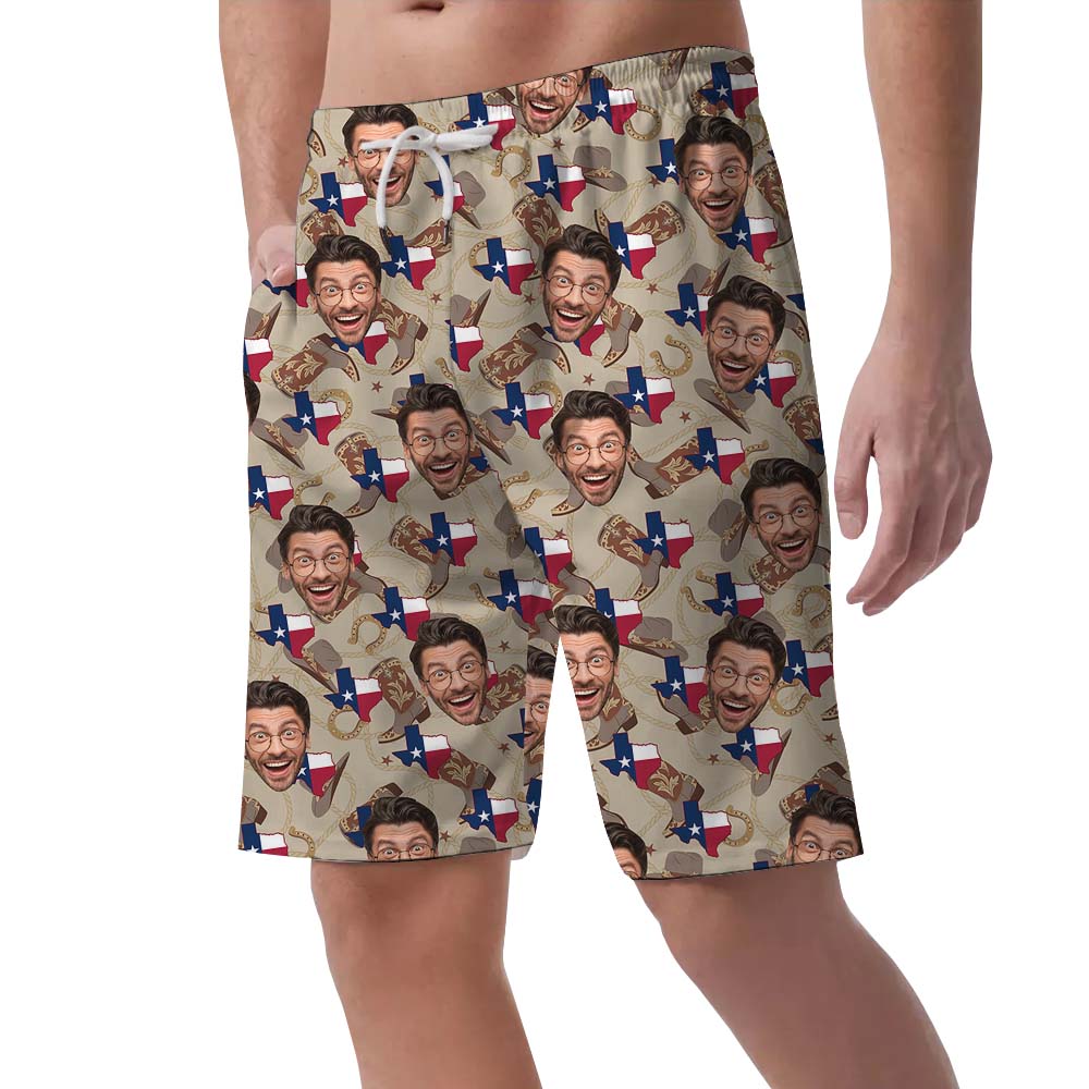 Custom Face Western Casual Shorts For Men