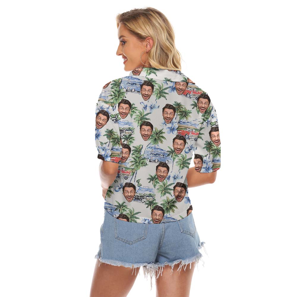 Custom Photo Women's Crop Top With Beach Theme