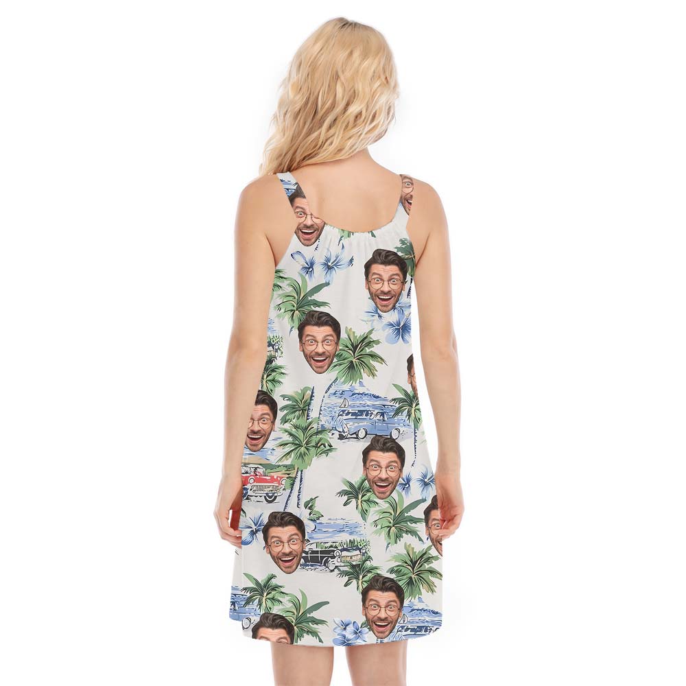 Custom Beach Palm Cami Dress With More Faces