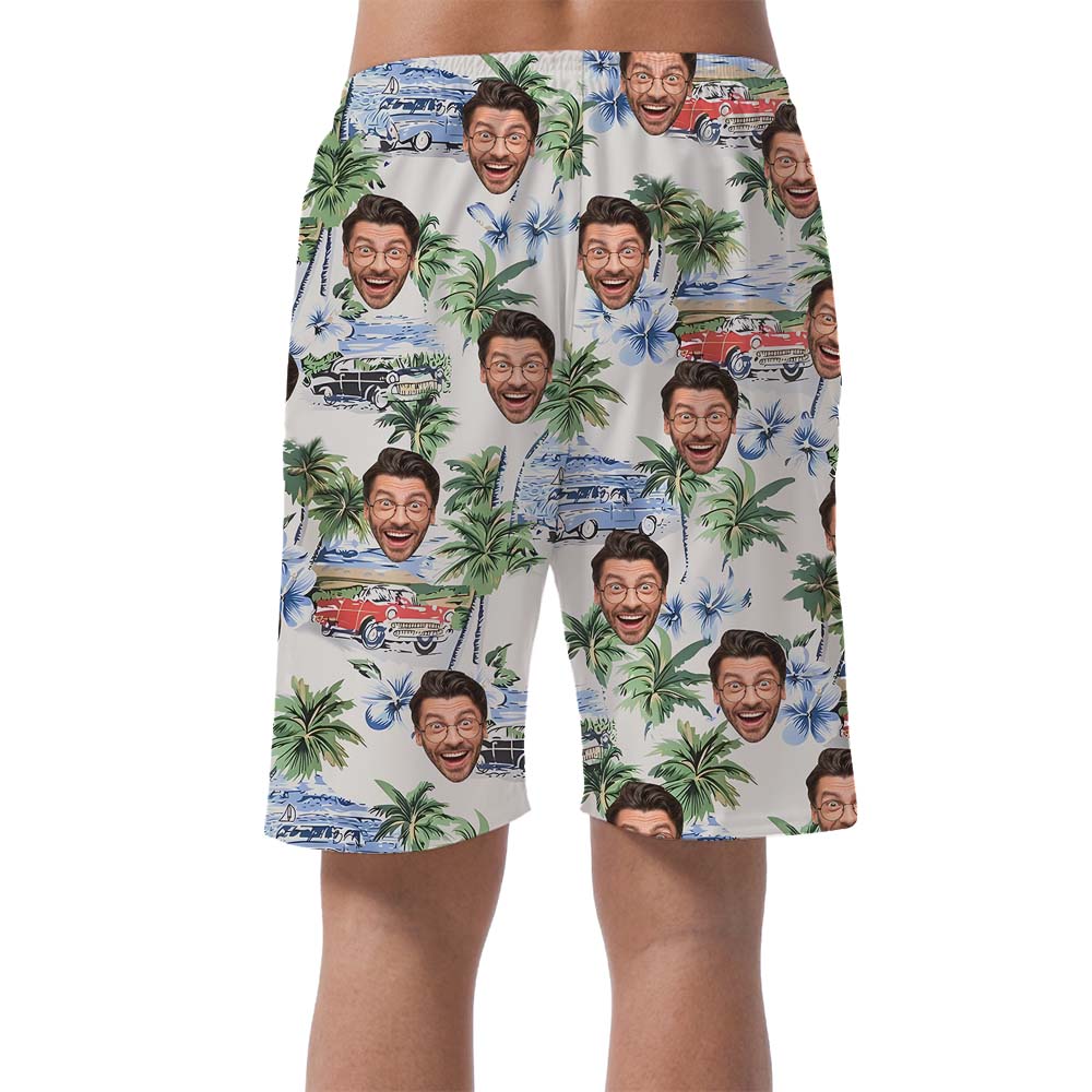 Custom Multiple Face Vintage Board Shorts For Men