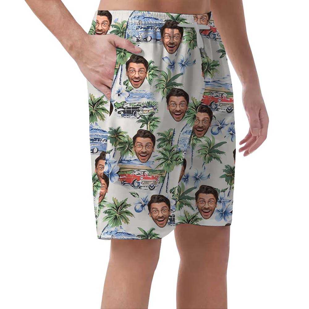 Custom Multiple Face Vintage Board Shorts For Men