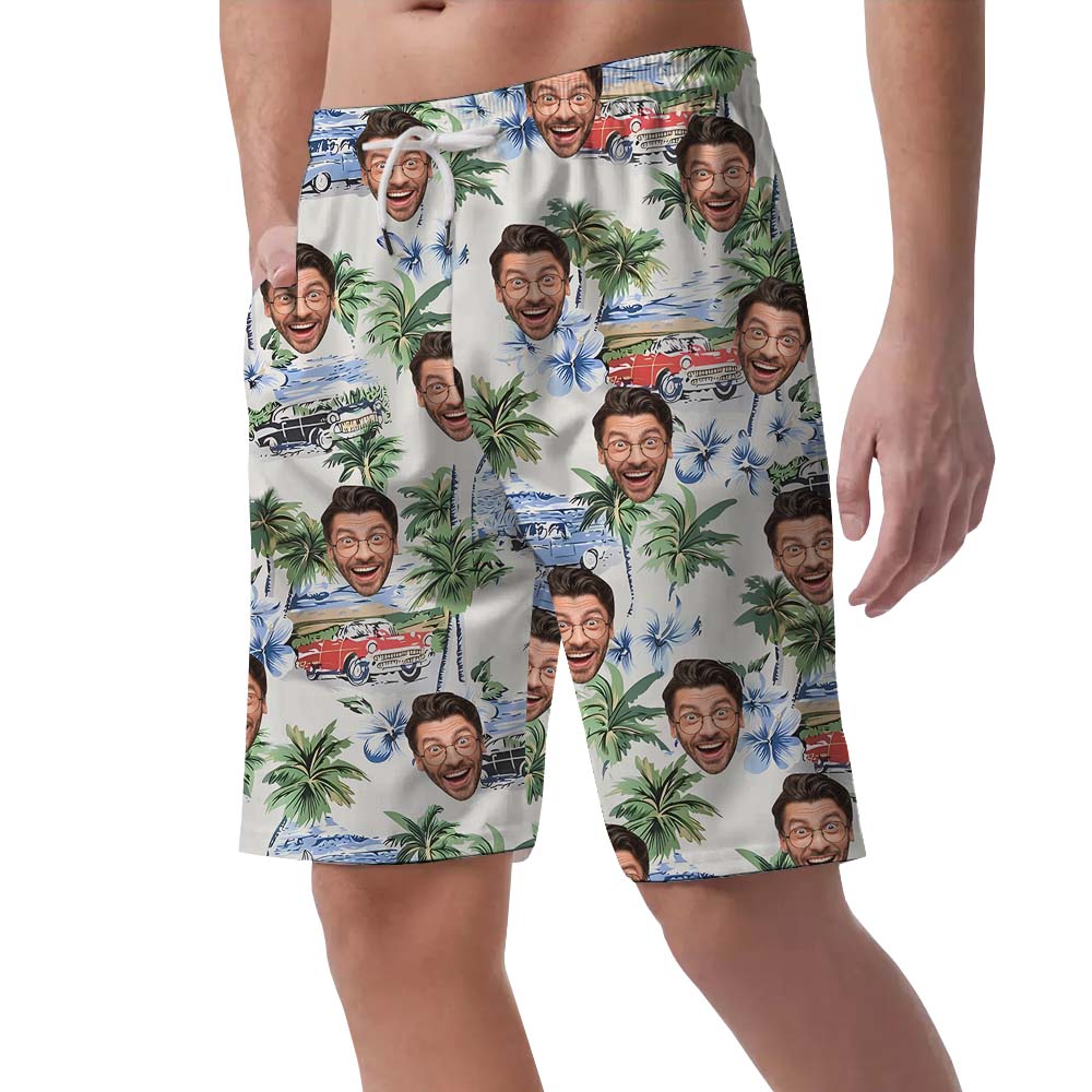 Custom Multiple Face Vintage Board Shorts For Men