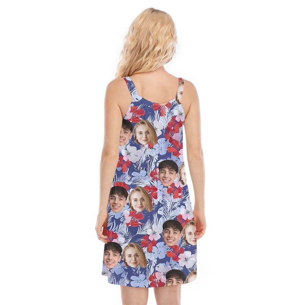 Custom Face Women's Cami Dress With Floral Print