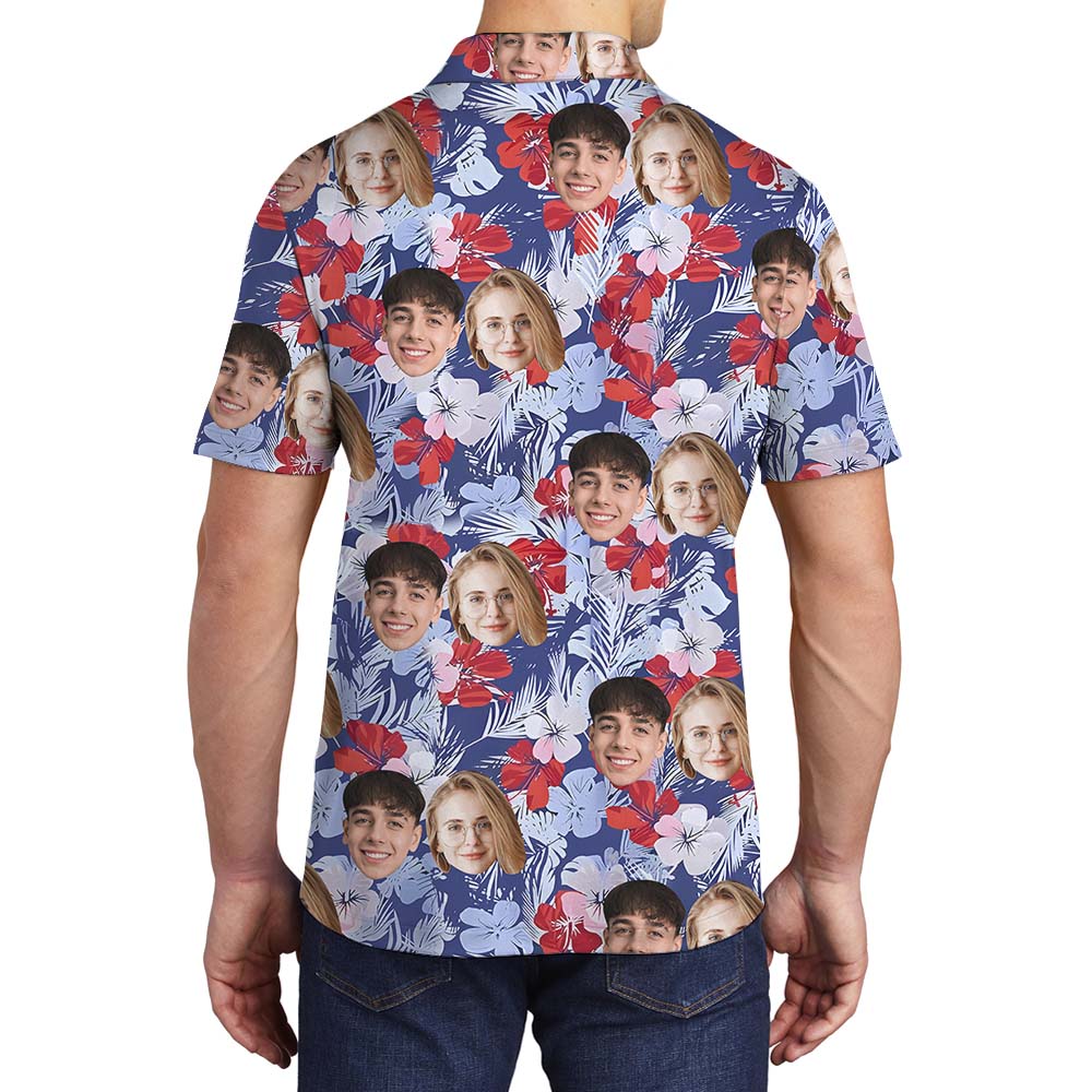 Men's Custom Multi Faces Polo Shirt With Floral Print
