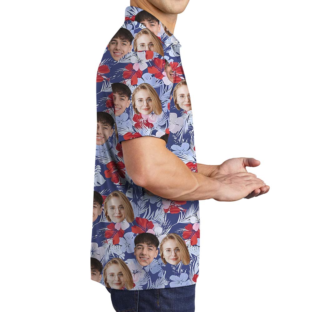 Men's Custom Multi Faces Polo Shirt With Floral Print