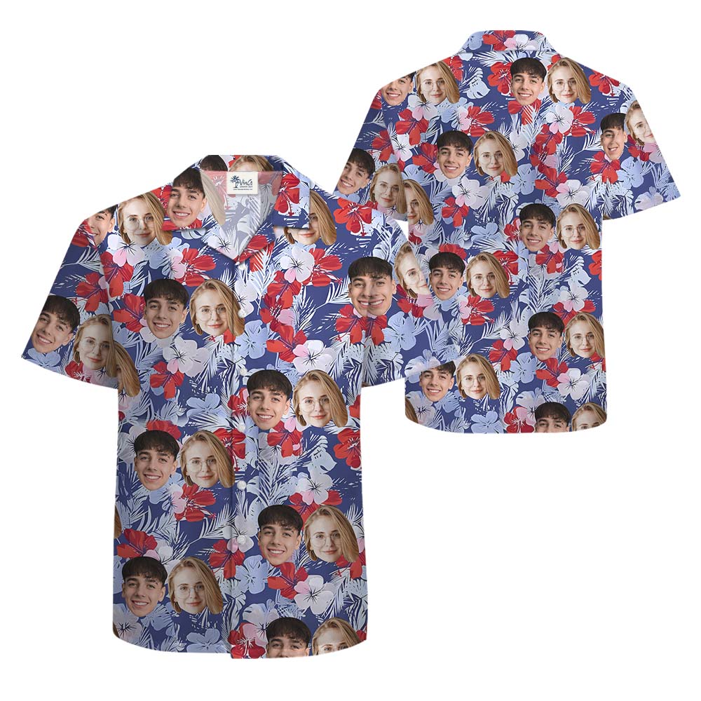 Custom Face Short Sleeve Hawaiian Shirt For Men