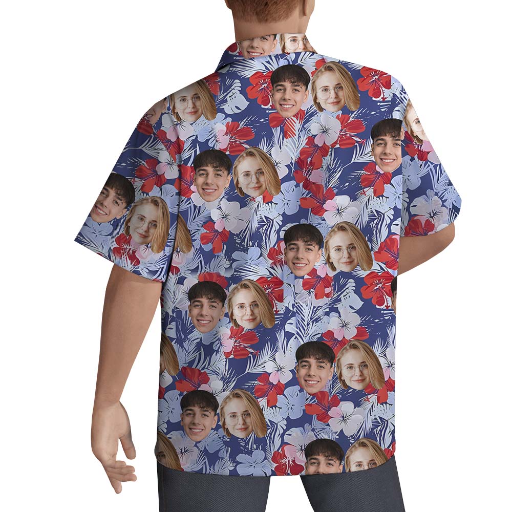 Custom Face Short Sleeve Hawaiian Shirt For Men
